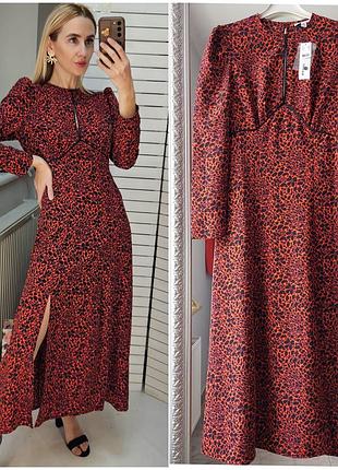Платье миди с разрезом topshop
