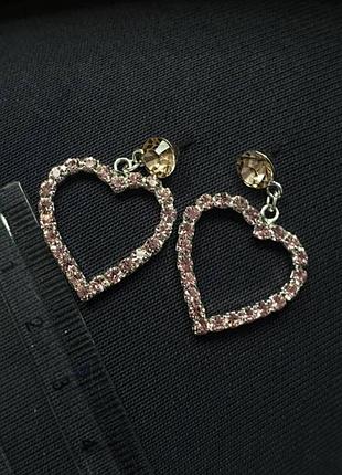 Сережки сердечки, сердечки гвоздики