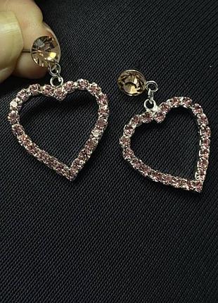 Сережки сердечки, сердечки гвоздики