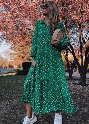 Натуральна сукня з віскози кольору молодої зелені