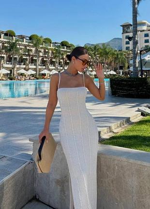 2 цвета! женское трикотажное платье макси на бретелях с разрезом на ноге, коттон, приталенное, базовое, пляжное, платье майка, со шнуровкой, туника