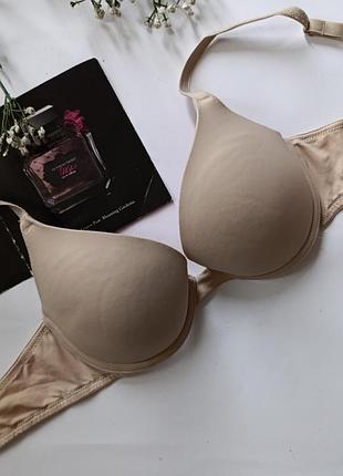 Бюстгальтер базовый бюст гладкий лиф бежевый victoria’s secret pink 32b 70b