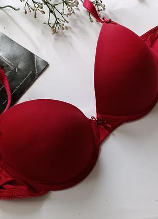 Бюстгальтер базовый бюст гладкий красный лиф lingerie 34c 75c 70d