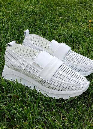 Кожаные слипоны alex benz 37 размер 23,5 см