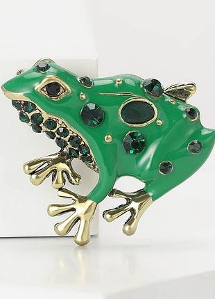 Гарна брошка ,брошь у винтажному стилі - жабка ,жабеня , лягушка
