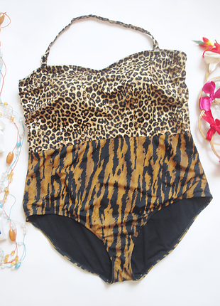 Шикарный слитный купальник супер батал в леопардовый принт simply be 🌷🌴🌷