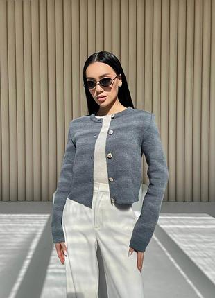 Изысканный кардиган с пуговицами (8 цвет1) 30% шерсть