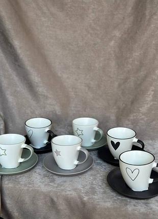 Набор чайный vittora звездная любовь фарфора с блюдцем 180 мл 12пр.