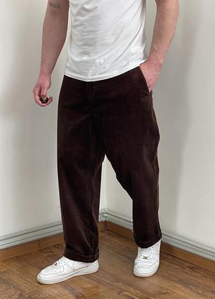 Темно шоколадные винтажные вельветовые брюки polo ralph lauren, вельветы, плюшевые, поло ральф лорен, лаурен, оригинал, брюки, широкие, винтаж