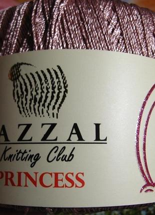 Пряжа розовая шёлк металлик 260 м 50 г газзал принцесс gazzal princess.