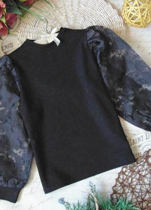 Шикарний джемпер з об'ємними рукавами з органзи george з мерехтінням