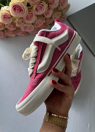 Кроссовки vans knu school pink and white
