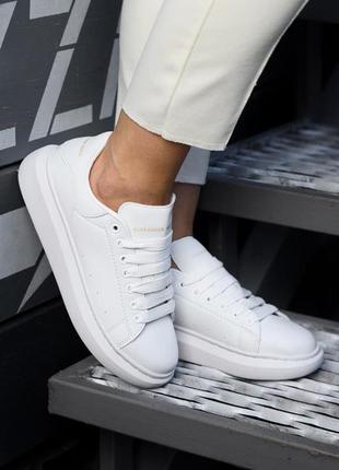 Alexander mcqueen triple white 🆕 шикарні жіночі кросівки 🆕 купити накладений платіж3 фото
