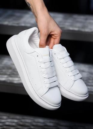 Alexander mcqueen triple white 🆕 шикарні жіночі кросівки 🆕 купити накладений платіж7 фото