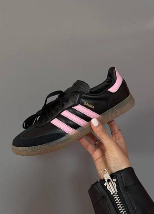 Кроссовки adidas samba messi black / pink premium
