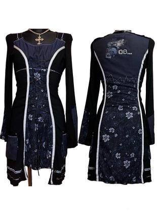 Винтажное готическое платье vintage goth 2000s y2k 90s на шнуровке