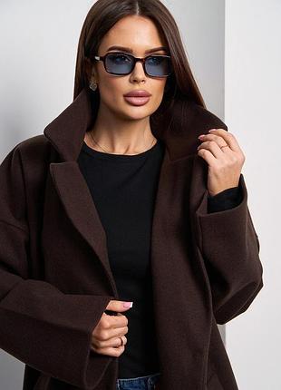 Темно-коричневое кашемировое пальто кокон, issa plus