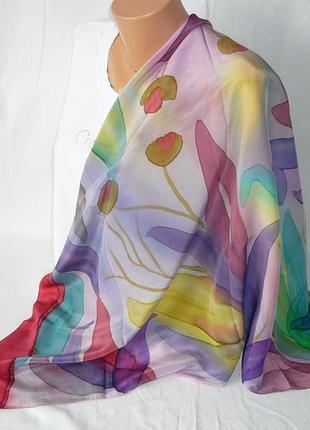 Большой шелковый платок ручной роспись батик ручной роуль