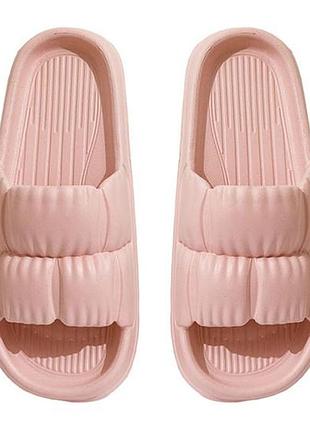 Розовые пляжные банные домашние летние шлепанцы тапочки тапки из eva ( пена ) нескользящие мягкие