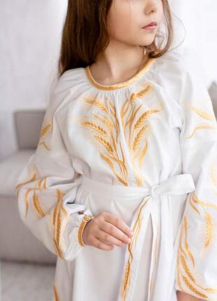 Вышитое платье для девочки костяшки платье белое вышитое шалками красивая вышиванка для девочки