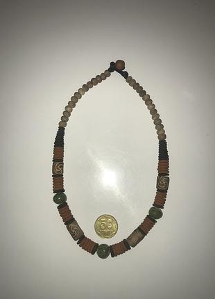 Бусы терракота? полимерная глина? колье ожерелье керамика винтаж