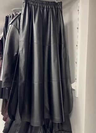 Кожаная юбка премиум