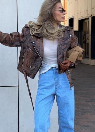 Куртка косуха кожаная куртка рептилия питон