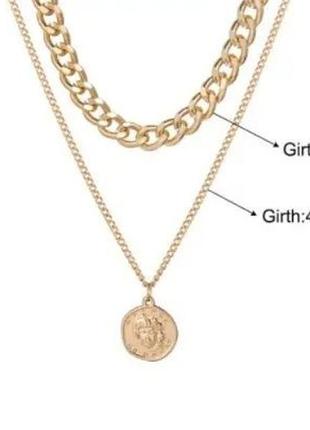 Цепочка, чокер, ланцюжок колір золото.  біжутерія5 фото