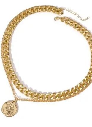 Цепочка, чокер, ланцюжок колір золото.  біжутерія3 фото