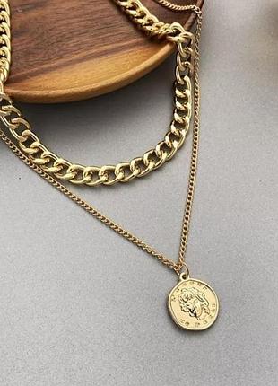 Цепочка, чокер, ланцюжок колір золото.  біжутерія