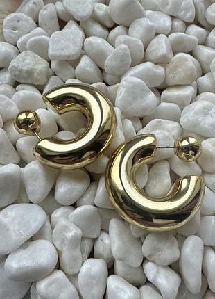 Стильні золоті сережки