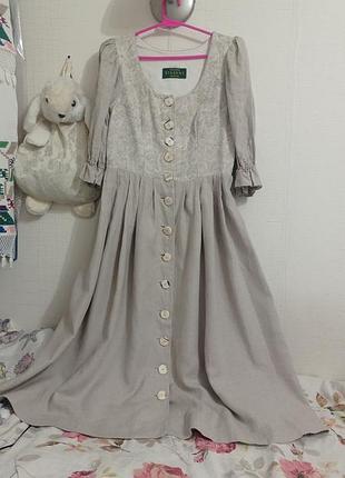 Vintage stories. австрие. длинное платье. лен.