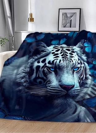 Плед 3d синяя тигрица 20222504_b 12418 135х160 см