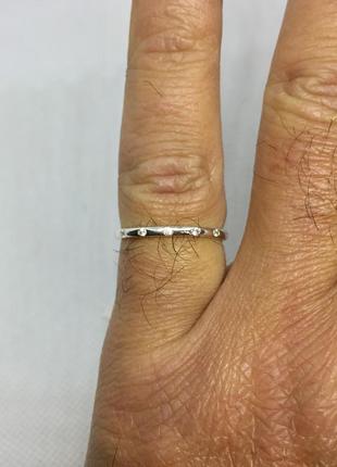 Новое родированое серебряное кольцо фианиты серебро 925 пробы5 фото