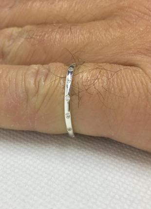 Новое родированое серебряное кольцо фианиты серебро 925 пробы4 фото