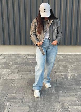 Куртка -косуха, тканная эко кожа. трендовая женская косуха