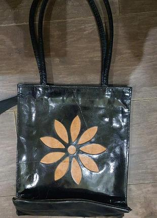 Сумка-шопер на молнии натур кожа