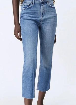 Жіночі джинси блакитні slim fit bootcut mid rise zara