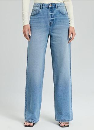 Джинси denim wide leg денім вайд лег висока посадка 40 розмір sinsay прямі кльош