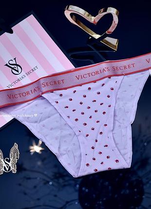 Женские коттоновые трусики танга victorias secret, виктория сикрет. оригинал