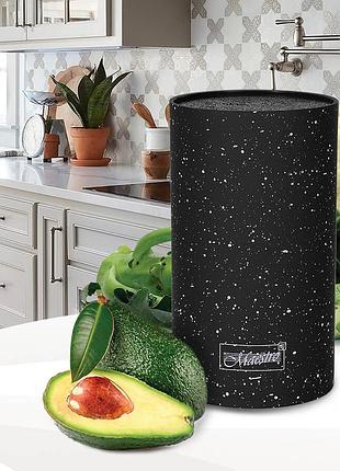 Підставка для ножів колода універсальна maestro mr-1438g black