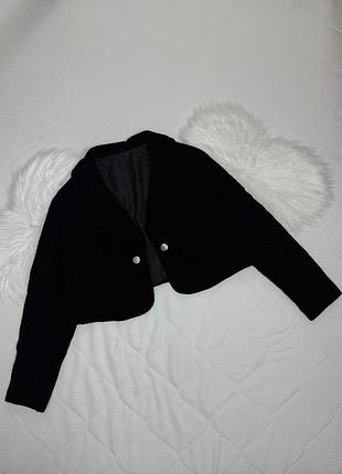 Піджак укорочений жакет балеро пиджак накидка велюр оксамит бархат