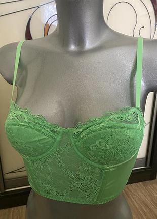 Шикарный, ажурный, корсет, в нежно зеленом, цвете, от бренда: primark