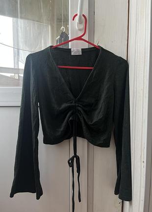 Жіночий лонгслів топ з завʼязками