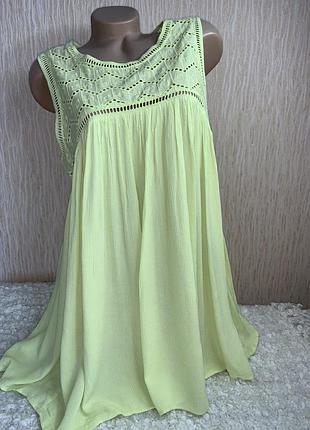 Яскрава лимонна майка-туніка 2