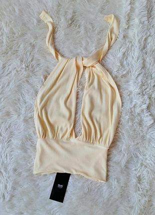Блуза топ в рубчик открытая спинка туречки