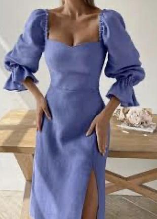 Яркое льняное платье bala