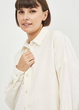 Молочна сорочка вельвет рубашка zara