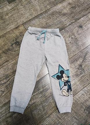 Штаны, джоггеры двунитка петелька, disney, mickey mouse, р. 92-98, 2-3 года, длина 53 см