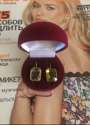 Серебро 875 звезда, позолота, цитрин, раритетные серьги в идеальном состоянии.
